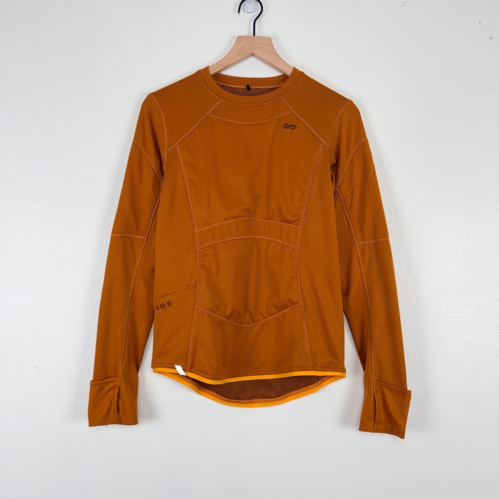 OROS Nova Long Sleeve Technical Base Layer Top Womens M Orange Ski Outdoor - Picture 2 of 16